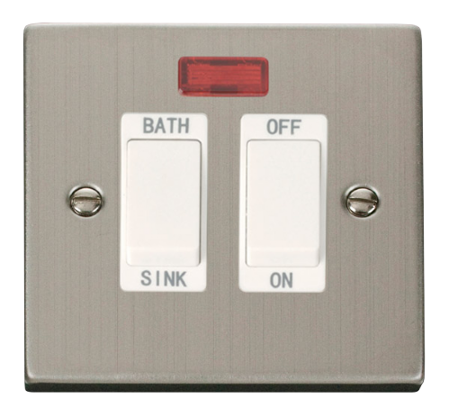Scolmore VPSS024WH - 20A DP Sink/Bath Switch - White Deco Scolmore - Sparks Warehouse