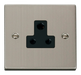 Scolmore VPSS038BK - 5A Round Pin Socket Outlet - Black Deco Scolmore - Sparks Warehouse