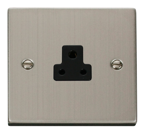 Scolmore VPSS039BK - 2A Round Pin Socket Outlet - Black Deco Scolmore - Sparks Warehouse