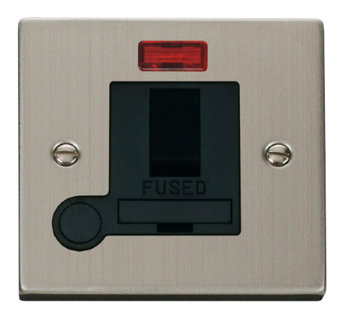 Scolmore VPSS052BK - 13A Fused Switched Connection Unit With Flex Outlet + Neon - Black Deco Scolmore - Sparks Warehouse
