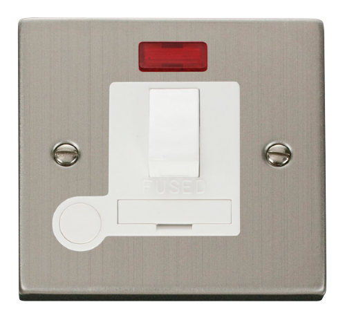 Scolmore VPSS052WH - 13A Fused Switched Connection Unit With Flex Outlet + Neon - White Deco Scolmore - Sparks Warehouse