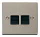 Scolmore VPSS121BK - Twin Telephone Socket Outlet Master - Black Deco Scolmore - Sparks Warehouse