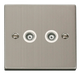 Scolmore VPSS159WH - Twin Isolated Coaxial Socket Outlet - White Deco Scolmore - Sparks Warehouse
