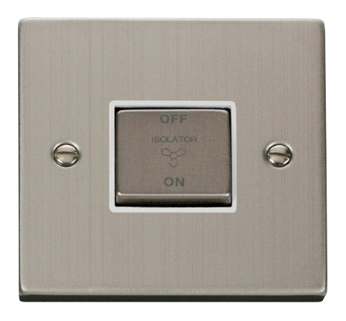 Scolmore VPSS520WH - 10A 1 Gang ‘Ingot’ 3 Pole Fan Isolation Switch - White Deco Scolmore - Sparks Warehouse
