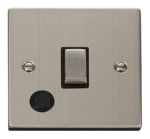 Scolmore VPSS522BK - 20A 1 Gang DP ‘Ingot’ Switch With Flex Outlet - Black Deco Scolmore - Sparks Warehouse