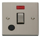 Scolmore VPSS523BK - 20A 1 Gang DP ‘Ingot’ Switch With Flex Outlet And Neon - Black Deco Scolmore - Sparks Warehouse