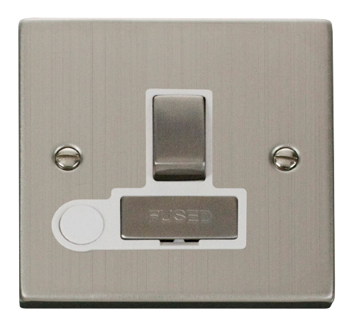 Scolmore VPSS551WH - 13A Fused ‘Ingot’ Switched Connection Unit With Flex Outlet - White Deco Scolmore - Sparks Warehouse