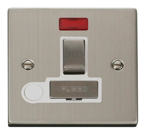 Scolmore VPSS552WH - 13A Fused ‘Ingot’ Switched Connection Unit With Flex Outlet + Neon - White Deco Scolmore - Sparks Warehouse
