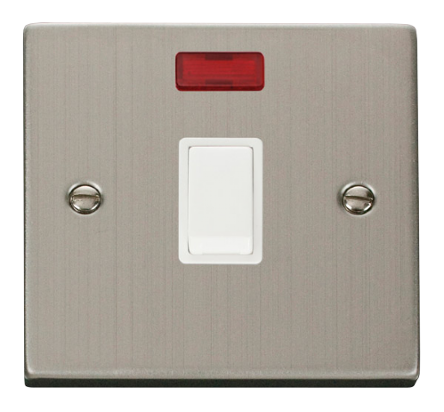 Scolmore VPSS623WH - 20A 1 Gang DP Switch + Neon - White Deco Scolmore - Sparks Warehouse