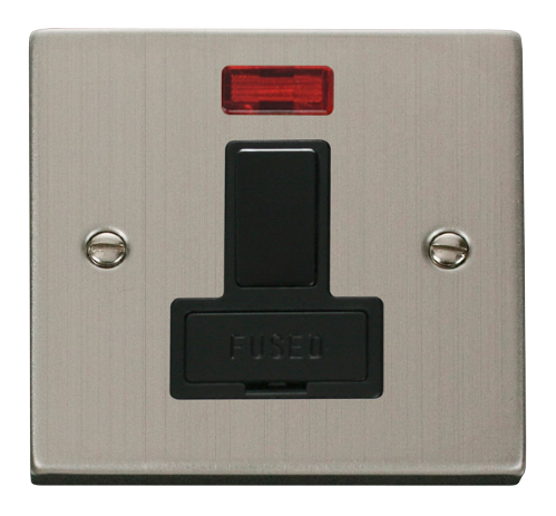 Scolmore VPSS652BK - 13A Fused Switched Connection Unit With Neon - Black Deco Scolmore - Sparks Warehouse