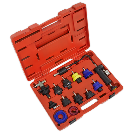 Sealey - VS0014 Cooling System Pressure Test Kit 13pc Vehicle Service Tools Sealey - Sparks Warehouse