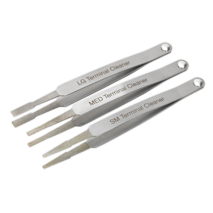 Sealey - VS9202 Terminal Cleaner Set 3pc - Diamond Grip Vehicle Service Tools Sealey - Sparks Warehouse