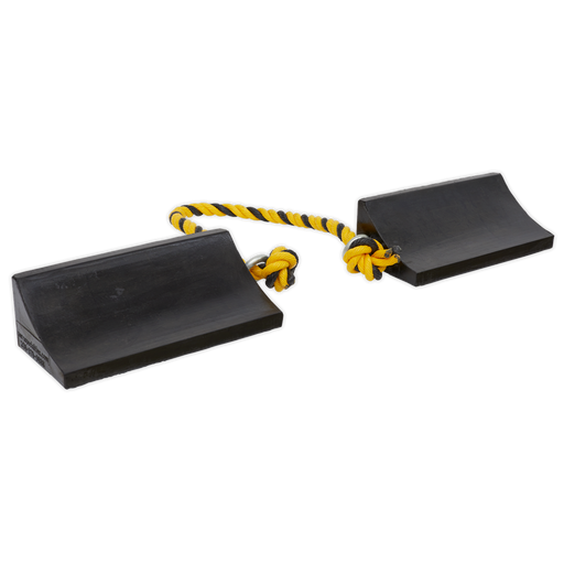 Sealey - WC16 Rubber Wheel Chocks Heavy-Duty - Pair Jacking & Lifting Sealey - Sparks Warehouse