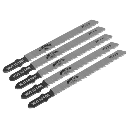 Sealey - WJT101BR Jigsaw Blade Wood & Plastics 75mm 10tpi - Pack of 5 Consumables Sealey - Sparks Warehouse