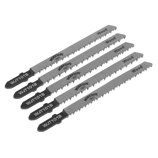 Sealey - WJT101B Jigsaw Blade Wood & Plastics 75mm 10tpi - Pack of 5 Consumables Sealey - Sparks Warehouse