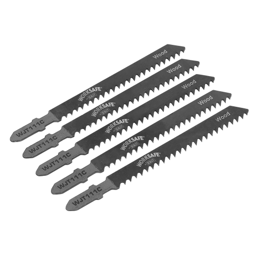 Sealey - WJT111C Jigsaw Blade Soft Wood & Plastics 75mm 9tpi - Pack of 5 Consumables Sealey - Sparks Warehouse