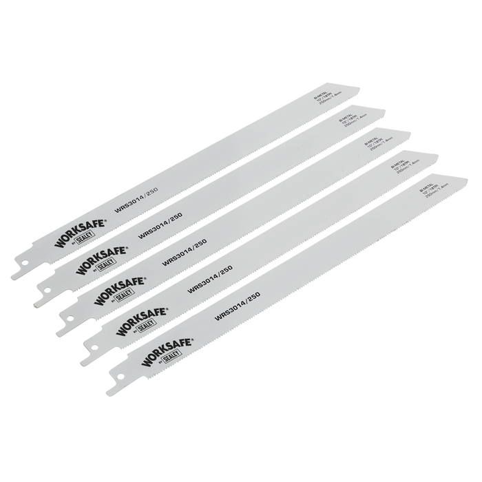 Sealey - WRS3014/250 Reciprocating Saw Blade Metal 250mm 18tpi - Pack of 5 Consumables Sealey - Sparks Warehouse