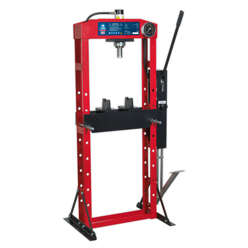 Sealey - YK15FFP Hydraulic Press Premier 15tonne Floor Type with Foot Pedal Garage & Workshop Sealey - Sparks Warehouse