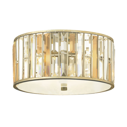 Elstead - HK/GEMMA/F SL Gemma 3 Light Flush Mount - Silver Leaf - Elstead - Sparks Warehouse