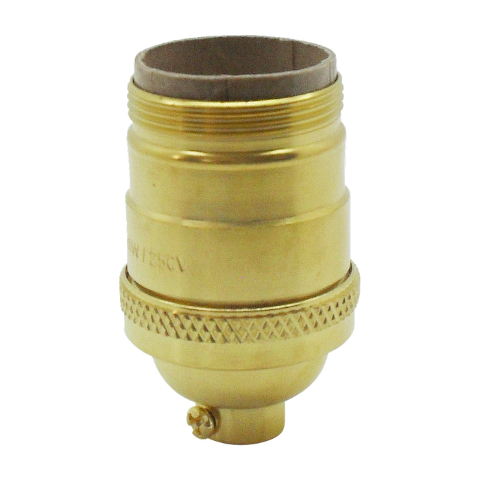 05732 E26 Brass Unswitched Lampholder 10mm (for use in USA) - E26, Brass, 10mm Thread Entry - Lampfix - Sparks Warehouse