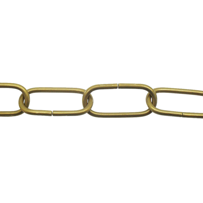05438 - Ceiling Chain Large Flat Side Solid Brass 39x18mm, mtr - Lampfix - sparks-warehouse
