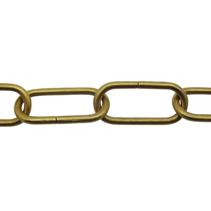 05439 - Ceiling Chain Large Flat Side Solid Brass 47x21mm, mtr (Safe Load 10kg) - Lampfix - Sparks Warehouse