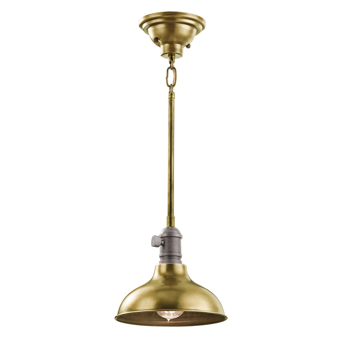 Elstead - KL/COBSON/MP BR Cobson 1 Light Mini Pendant - Natural Brass - Elstead - Sparks Warehouse