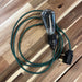 Green Plug-in Fabric Pendant - Twisted Fabric Flex - E27 Bulb Pendant - Black Plug Caradok - Sparks Warehouse